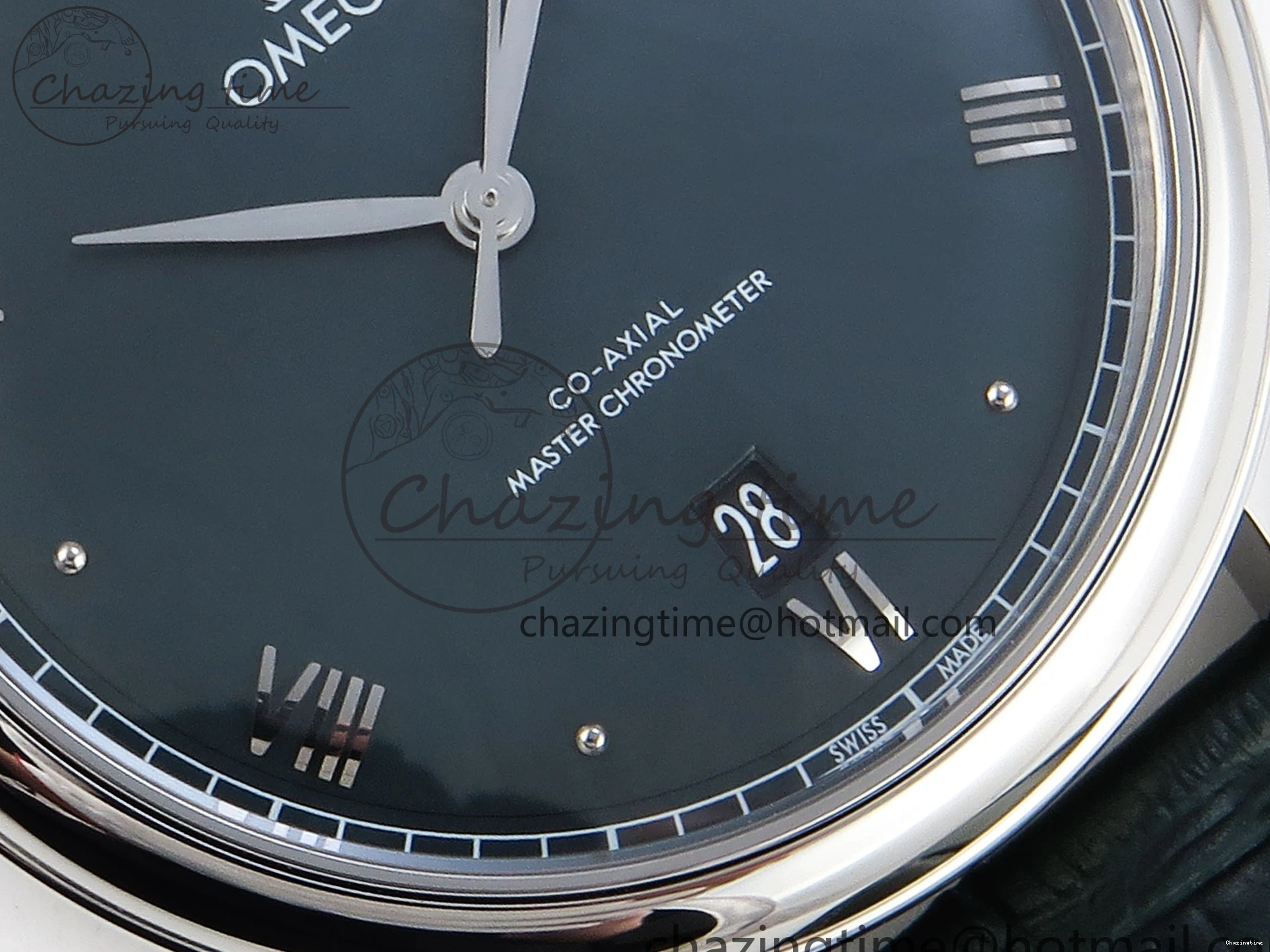 0215 Tailored De Ville Date SS MKF 1:1 Best Edition Dark Gray Dial Roman Marker on Black Leather Strap A 7740